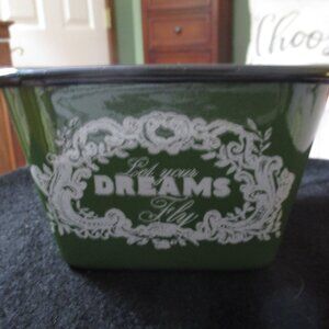Metal Enamel Painted "Let Your Dreams Fly" Trinket Bowl